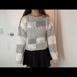 Beige and grey boxy sweater